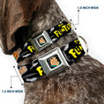 Load image into Gallery viewer, Fred Face Full Color Black Seatbelt Buckle Collar - Dog Collar FSE-Fred Face Full Color Black - THE FLINTSTONES Fred Bowling Poses/Bowling Pins Black

