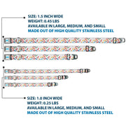 FROSTY THE SNOWMAN Logo Full Color White/Blues Seatbelt Buckle Collar - Frosty the Snowman Pose Scattered White