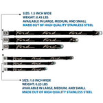 Ford F-100 Logo Full Color Black/Tans Seatbelt Buckle Collar - FORD F-100 Script Black/Tan-Gray