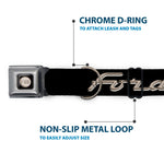 Ford F-100 Logo Full Color Black/Tans Seatbelt Buckle Collar - FORD F-100 Script Black/Tan-Gray