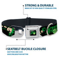 Load image into Gallery viewer, GREEN ARROW Logo Full Color Black Green Seatbelt Buckle Collar - GREEN ARROW Action Poses/Targets Black/Greens
