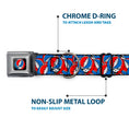 Load image into Gallery viewer, Grateful Dead Steal Your Face Logo Full Color Black/Red/White/Blue Seatbelt Buckle Collar - Grateful Dead Steal Your Face Logo Stacked Red/White/Blue
