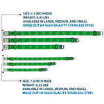 Green Lantern Logo CLOSE-UP White Green Seatbelt Buckle Collar - Green Lantern Logo Green/White