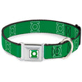 Load image into Gallery viewer, Green Lantern Logo CLOSE-UP White Green Seatbelt Buckle Collar - Green Lantern Logo Green/White
