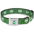 Load image into Gallery viewer, Green Lantern Logo CLOSE-UP Full Color White/Green Seatbelt Buckle Collar - Green Lantern Logo2 Green/Black/Green/White
