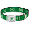 Load image into Gallery viewer, Green Lantern Logo CLOSE-UP Black/Green Seatbelt Buckle Collar - Green Lantern Logo Weathered Greens
