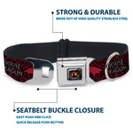 House of the Dragon Eye Throne Icon Full Color Black/Gray/Orange Seatbelt Buckle Collar - HOUSE OF THE DRAGON Dragon Icon Black/Red/White