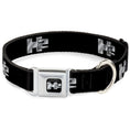 Load image into Gallery viewer, H2 Black/Silver Seatbelt Buckle Collar - H2 Black/Silver Logo REPEAT
