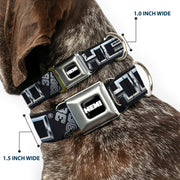HEMI Bold Full Color Black/White Seatbelt Buckle Collar - HEMI Bold Outline 392/426 Black/Silver-Fade