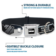 HEMI Bold Full Color Black/White Seatbelt Buckle Collar - HEMI Bold Outline 392/426 Black/Silver-Fade