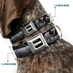 HEMI Bold Full Color Black White Seatbelt Buckle Collar - HEMI 5.7 LITER Black/White/Silver-Fade