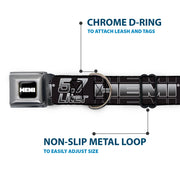 HEMI Bold Full Color Black White Seatbelt Buckle Collar - HEMI 5.7 LITER Black/White/Silver-Fade