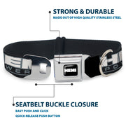 HEMI Bold Full Color Black/White Seatbelt Buckle Collar - HEMI POWERED Logo Black/Gray/White