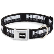 HEMI Bold Full Color Black/White Seatbelt Buckle Collar - HEMI POWERED Logo Black/Gray/White