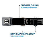 HEMI Elephant Logo Full Color Black White Seatbelt Buckle Collar - HEMI Bold Outline Black/White