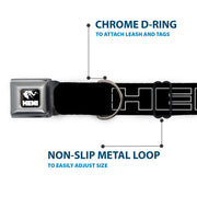 HEMI Elephant Logo Full Color Black White Seatbelt Buckle Collar - HEMI Bold Outline Black/White