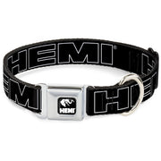 HEMI Elephant Logo Full Color Black White Seatbelt Buckle Collar - HEMI Bold Outline Black/White