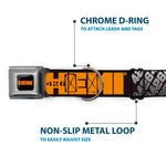HEMI 426 Logo Full Color Black Orange Seatbelt Buckle Collar - HEMI 426 Logo 392/426 Black/Orange/Silver-Fade