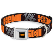 HEMI 426 Logo Full Color Black Orange Seatbelt Buckle Collar - HEMI 426 Logo 392/426 Black/Orange/Silver-Fade