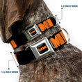 Load image into Gallery viewer, HEMI 426 Logo Full Color Black Orange Seatbelt Buckle Collar - HEMI 426 Logo Repeat Black/Orange
