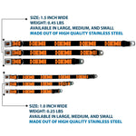 HEMI 426 Logo Full Color Black Orange Seatbelt Buckle Collar - HEMI 426 Logo Repeat Black/Orange