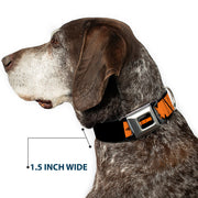 HEMI 426 Logo Full Color Black Orange Seatbelt Buckle Collar - HEMI 426 Logo Repeat Black/Orange