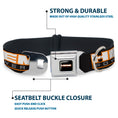 Load image into Gallery viewer, HEMI POWERED Logo Full Color Black/Orange/White/Gray Seatbelt Buckle Collar - HEMI POWERED Logo Repeat Black/Orange/White/Gray
