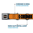 Load image into Gallery viewer, HEMI 426 Logo Full Color Orange Black Seatbelt Buckle Collar - HEMI 426 Logo Repeat Orange/Black
