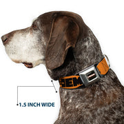 HEMI 426 Logo Full Color Orange Black Seatbelt Buckle Collar - HEMI 426 Logo Repeat Orange/Black