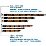 HEMI Bold Full Color Black/Orange/White/Black Seatbelt Buckle Collar - HEMI Bold Black/Orange/White/Black