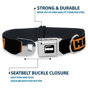 HEMI Bold Full Color Black/Orange/White/Black Seatbelt Buckle Collar - HEMI Bold Black/Orange/White/Black
