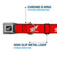 Load image into Gallery viewer, Honda Motorcycle Black/Silver Seatbelt Buckle Collar - HONDA Motorcycle Logo Red/White
