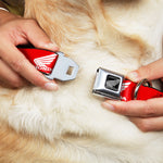Honda Motorcycle Black/Silver Seatbelt Buckle Collar - HONDA Motorcycle Logo Red/White