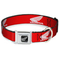 Load image into Gallery viewer, Honda Motorcycle Black/Silver Seatbelt Buckle Collar - HONDA Motorcycle Logo Red/White
