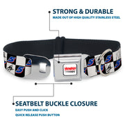 HENDRICK MOTORSPORTS Checker Logo Full Color Red/White Seatbelt Buckle Collar - Kyle Larson Autograph and #5 Checker Logo Black/White/Blue/Red