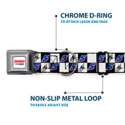 HENDRICK MOTORSPORTS Checker Logo Full Color Red/White Seatbelt Buckle Collar - Kyle Larson Autograph and #5 Checker Logo Black/White/Blue/Red