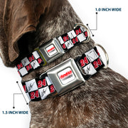 HENDRICK MOTORSPORTS Checker Logo Full Color Red/White Seatbelt Buckle Collar - William Byron Autograph and #24 Checker Logo Black/White/Red