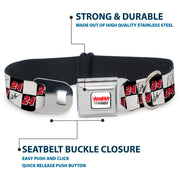 HENDRICK MOTORSPORTS Checker Logo Full Color Red/White Seatbelt Buckle Collar - William Byron Autograph and #24 Checker Logo Black/White/Red