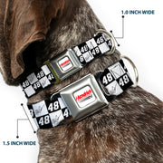 HENDRICK MOTORSPORTS Checker Logo Full Color Red/White Seatbelt Buckle Collar - Alex Bowman Autograph and #48 Checker Logo Black/White