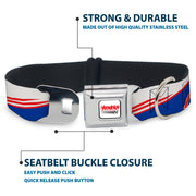 HENDRICK MOTORSPORTS Checker Logo Full Color Red/White Seatbelt Buckle Collar - Kyle Larson #5 Car Scheme White/Blue/Red