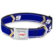 HENDRICK MOTORSPORTS Checker Logo Full Color Red/White Seatbelt Buckle Collar - Chase Elliott #9 Car Scheme Blue/Yellow/White