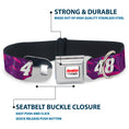 Load image into Gallery viewer, HENDRICK MOTORSPORTS Checker Logo Full Color Red/White Seatbelt Buckle Collar - Alex Bowman #48 Car Scheme Purples/Pinks/White

