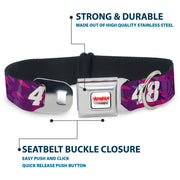 HENDRICK MOTORSPORTS Checker Logo Full Color Red/White Seatbelt Buckle Collar - Alex Bowman #48 Car Scheme Purples/Pinks/White