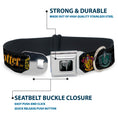 Load image into Gallery viewer, Harry Potter Logo Full Color Black/White Seatbelt Buckle Collar - HARRY POTTER Hufflepuff/Ravenclaw/Gryffindor/Slytherin Coat of Arms Black
