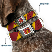 GRYFFINDOR Crest Full Color Red Seatbelt Buckle Collar - GRYFFINDOR Crest Diagonal Stripe Gold/Red