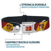 GRYFFINDOR Crest Full Color Red Seatbelt Buckle Collar - GRYFFINDOR Crest Diagonal Stripe Gold/Red