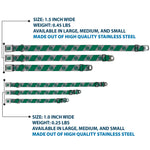 SLYTHERIN Crest Full Color Green Seatbelt Buckle Collar - SLYTHERIN Crest Diagonal Stripe Gray/Green