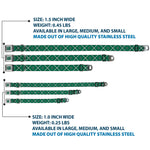 SLYTHERIN Crest Full Color Green Seatbelt Buckle Collar - Harry Potter Slytherin Crest Plaid Greens/Gray