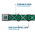 Load image into Gallery viewer, SLYTHERIN Crest Full Color Green Seatbelt Buckle Collar - Harry Potter Slytherin Crest Plaid Greens/Gray
