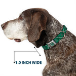 SLYTHERIN Crest Full Color Green Seatbelt Buckle Collar - Harry Potter Slytherin Crest Plaid Greens/Gray